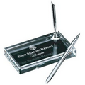 Crystal Single Silver Pen Set